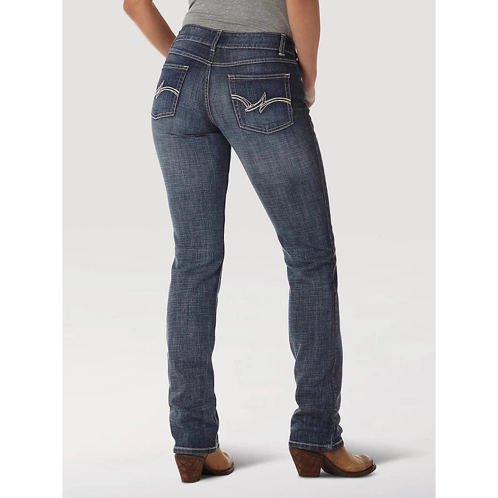 Wrangler Women's Essential Straight Leg Jeans - MS Wash