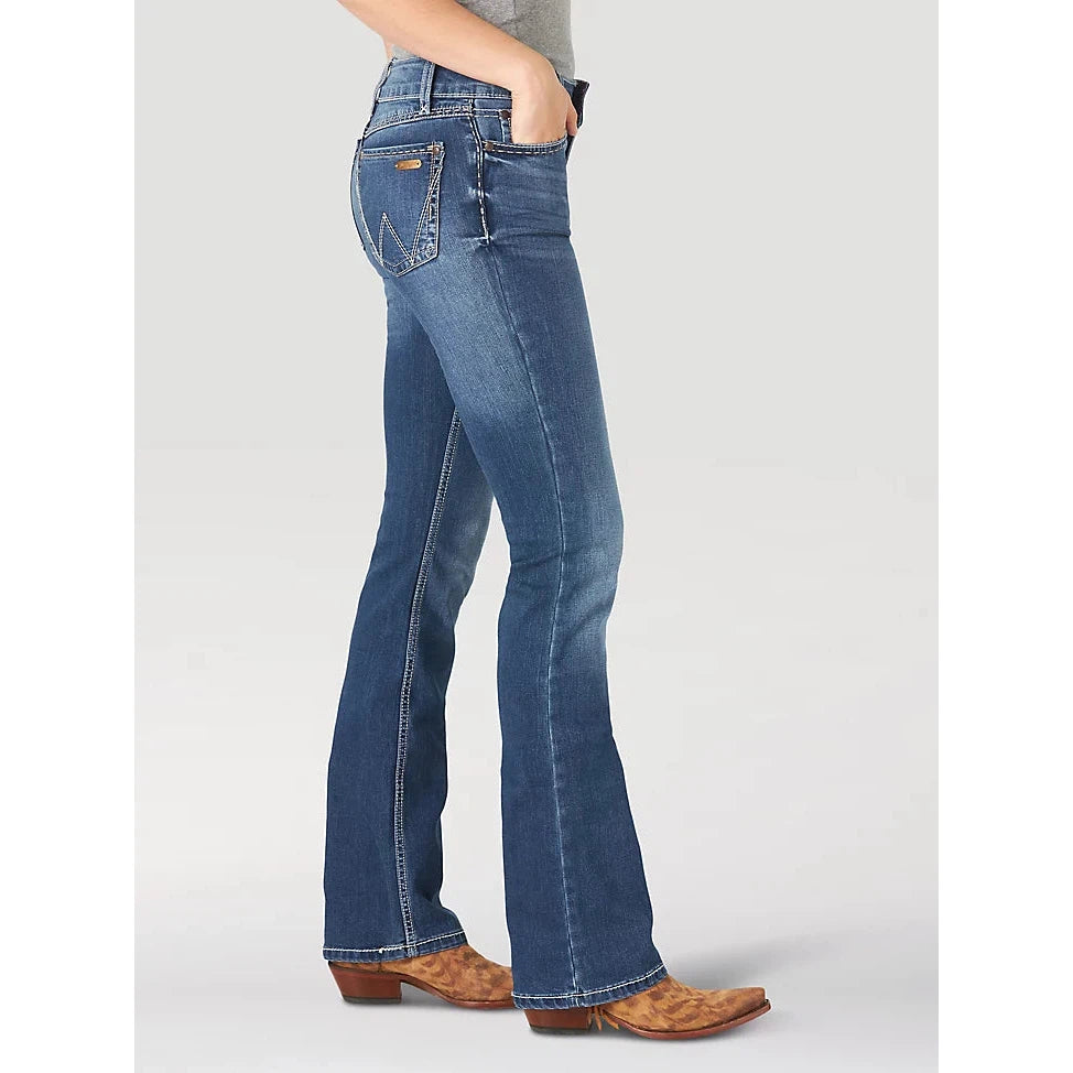 Wrangler Women's Retro Mae Mid Rise Bootcut Jeans - Dark Blue