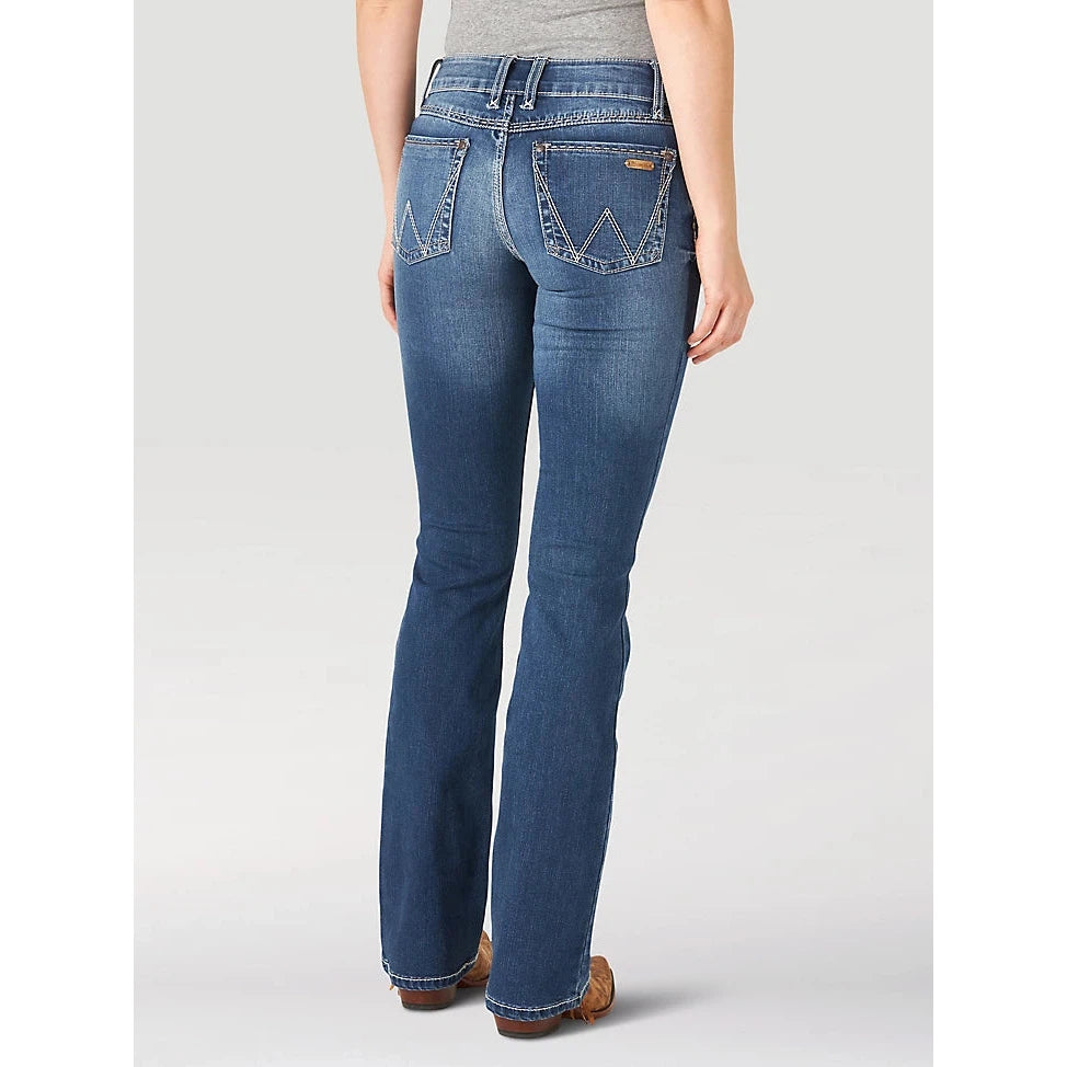 Wrangler Women's Retro Mae Mid Rise Bootcut Jeans - Dark Blue