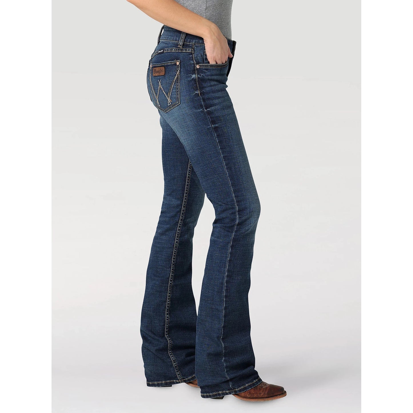 Wrangler Women's Retro Mae Mid Rise Bootcut Jeans - MS Wash