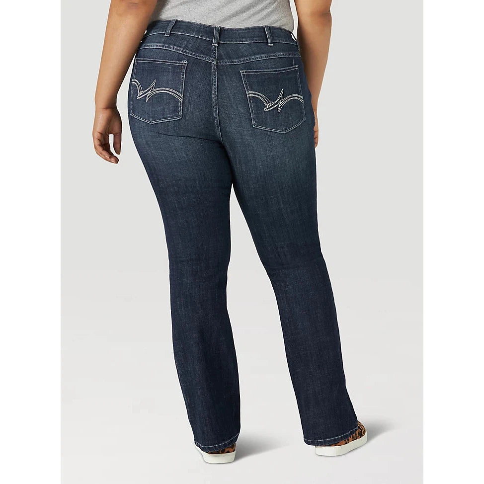 Wrangler Women's (PLUS) Mid Rise Bootcut Jeans - Dark Wash