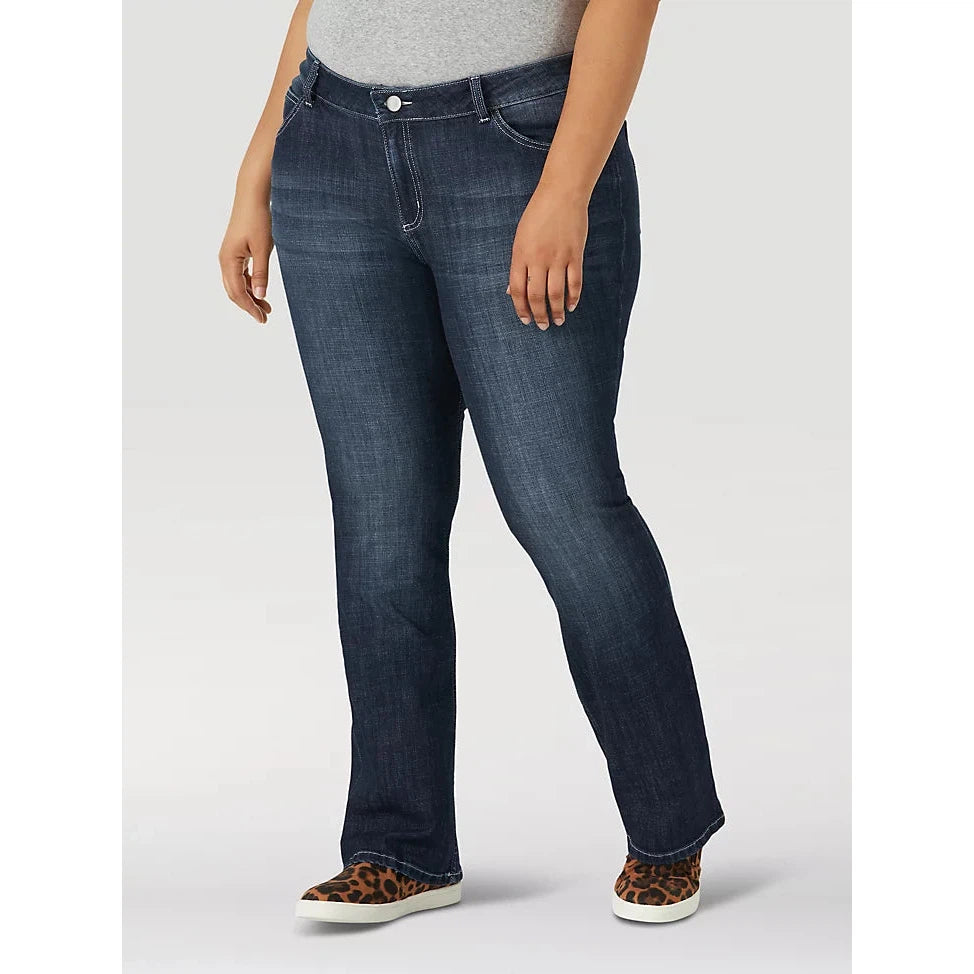 Wrangler Women's (PLUS) Mid Rise Bootcut Jeans - Dark Wash