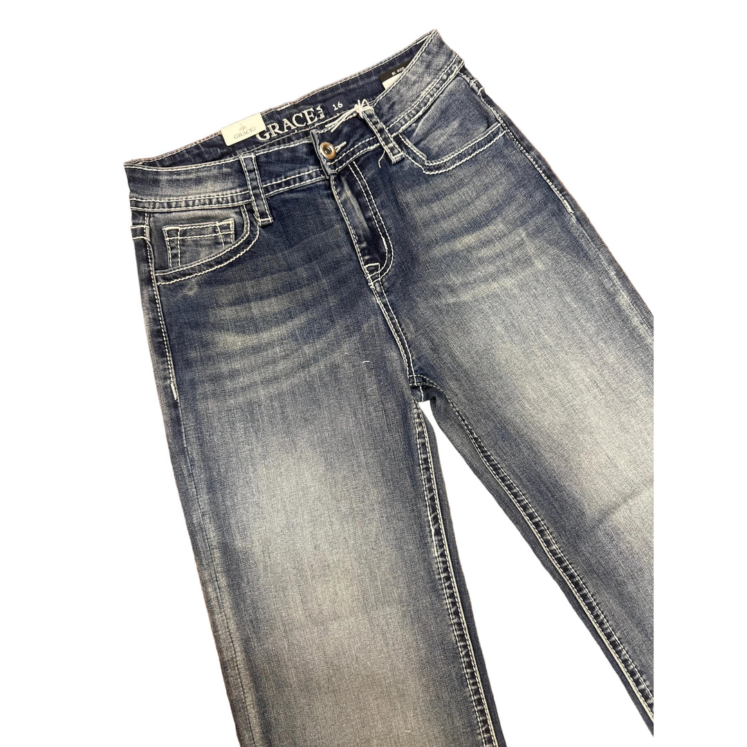Grace in LA Girls Toe Bug Stitch Jeans