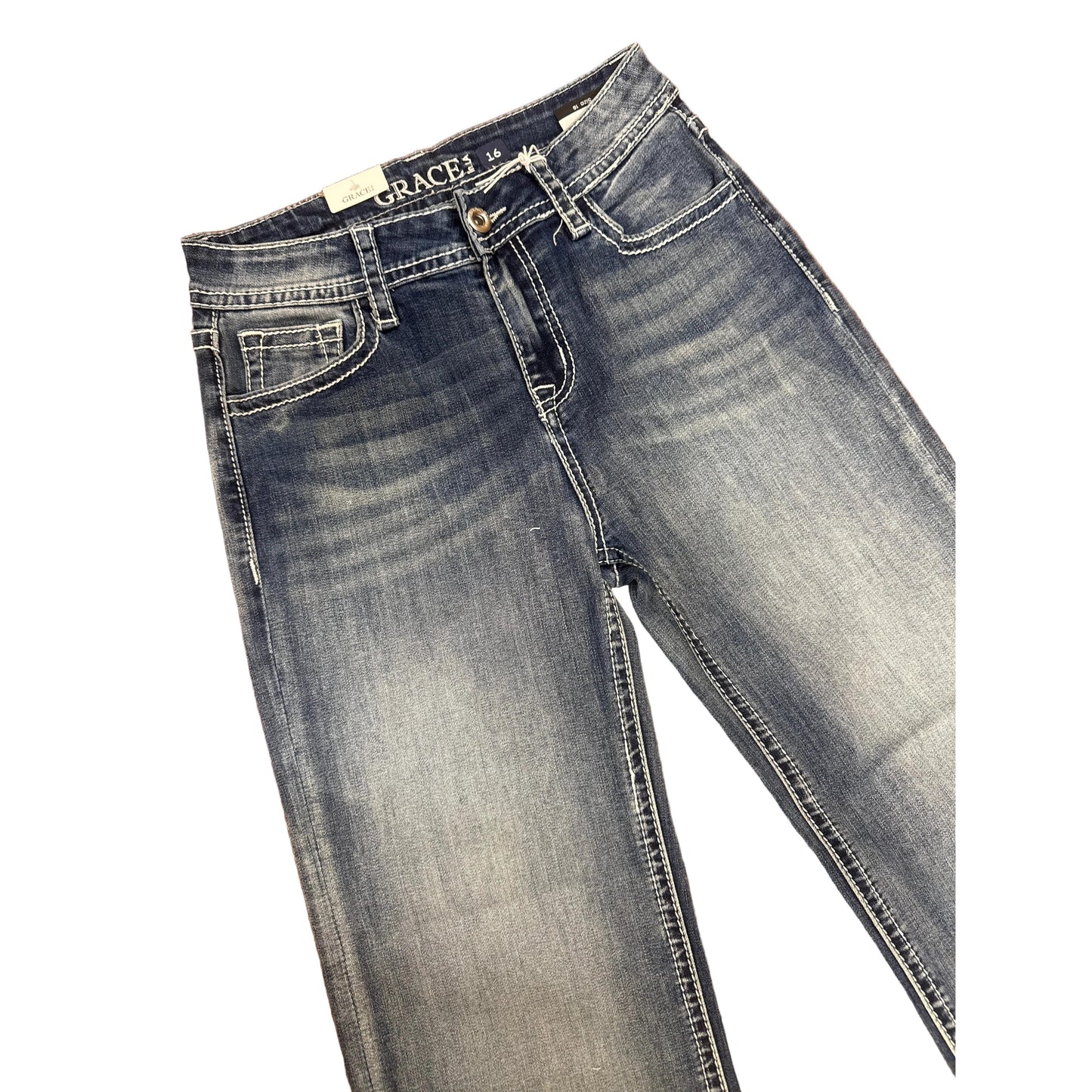 Grace in LA Girls Toe Bug Stitch Jeans