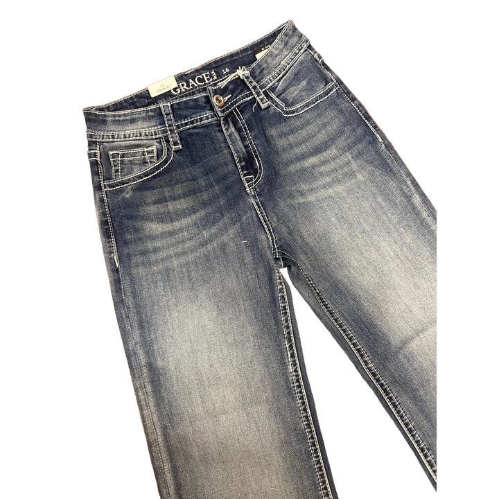 Grace in LA Girls Toe Bug Stitch Jeans