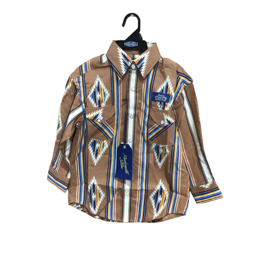 Rock & Roll Boys Long Sleeve Shirt - Camel