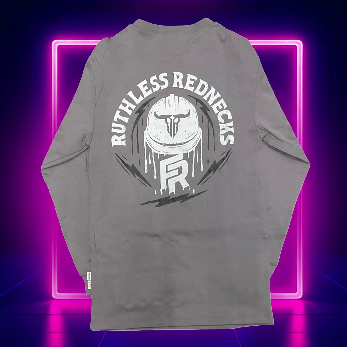 Ruthless Rednecks Red Blooded Long Sleeve Tee Shirt - Charcoal
