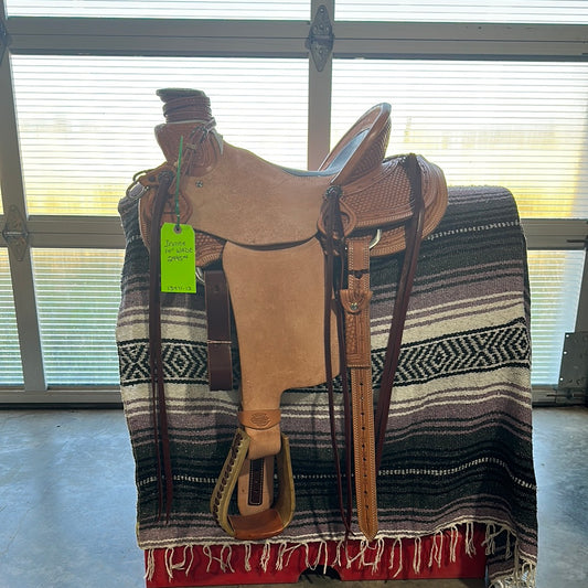 Irvine  14" Wade Ranch Saddle - 1/2 Basic Tooling Inlay Seat