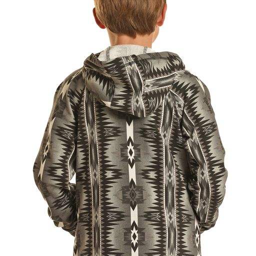 Rock & Roll Boy's Printed Hoodie - Black