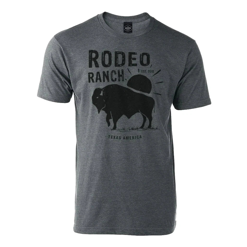 Rodeo Ranch Buffalo T-Shirt - Heather Charcoal