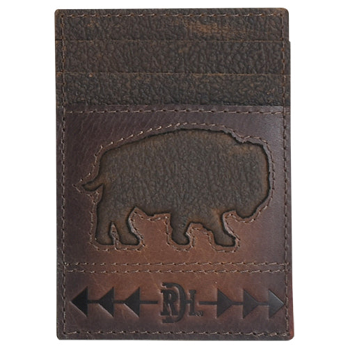 Red Dirt Hat Co Card Wallet with Raised Bison