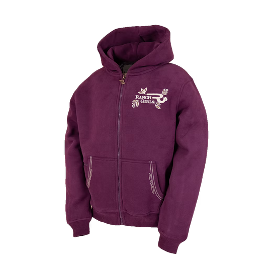 Ranch Girls Women's Hooded Ronda Long Sleeve Sweatshirt- Wine Tasting
