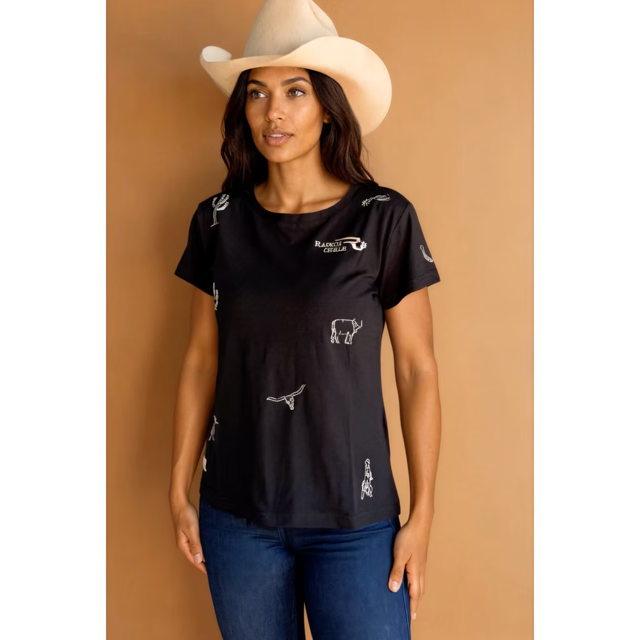 Ranch Girls Western Icon Rachel Short Sleeve Tee Shirt- Multiple Colours