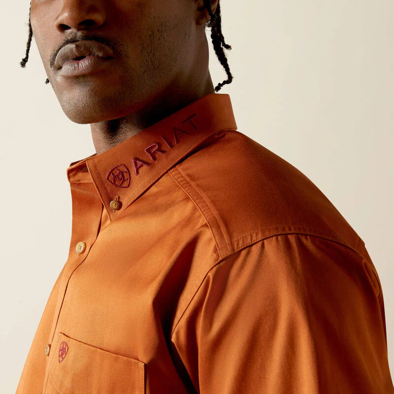 Ariat Men's Team Logo Twill Classic Fit Shirt - Abode/Brick