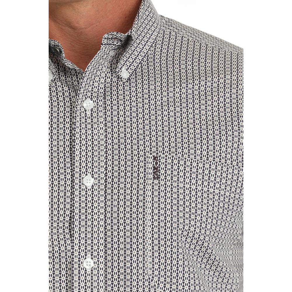 Cinch Men's Long Sleeve Print Western Shirt- White