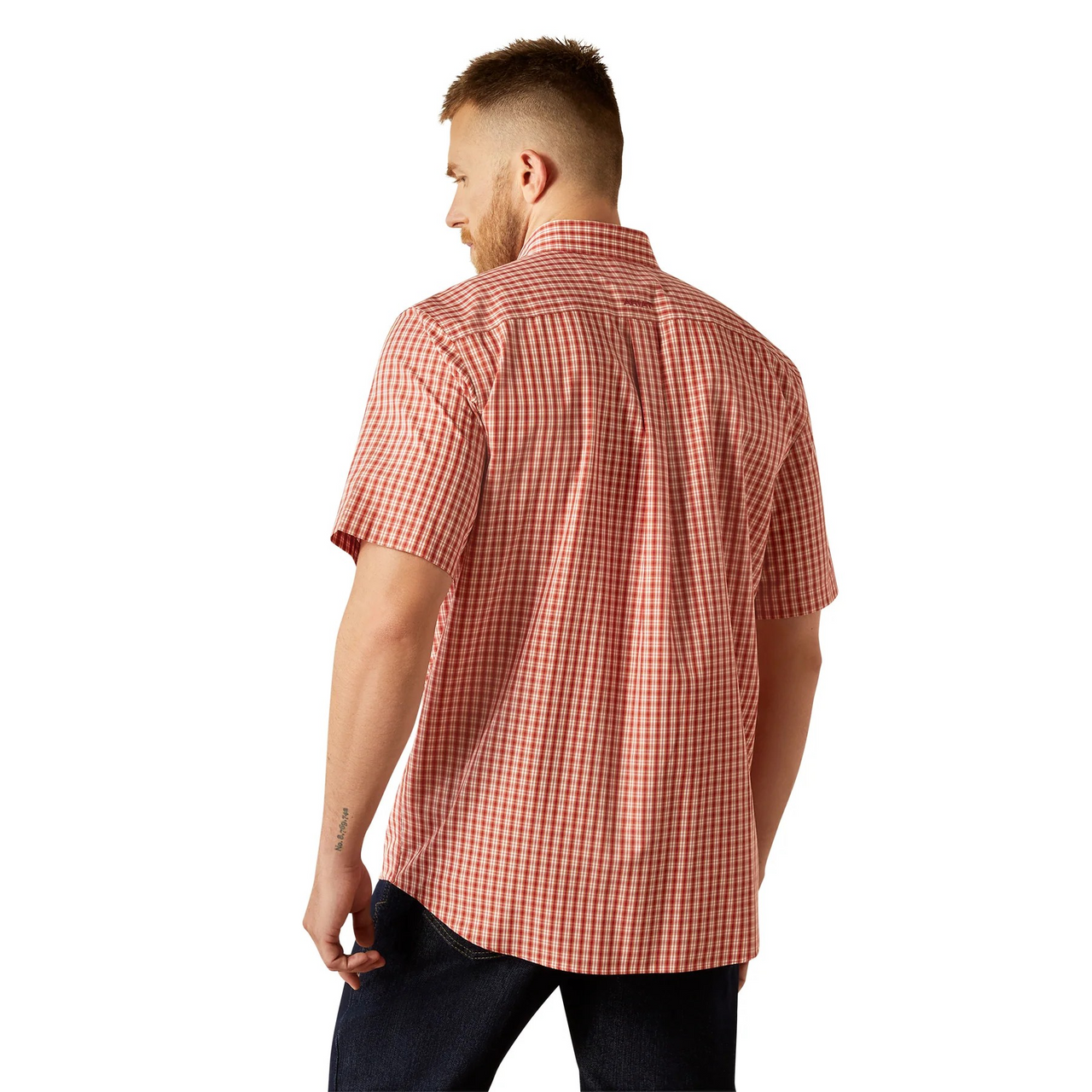 Ariat Men's Short Sleeve Wrinkle Free Emery Classic Fit Shirt - Orange