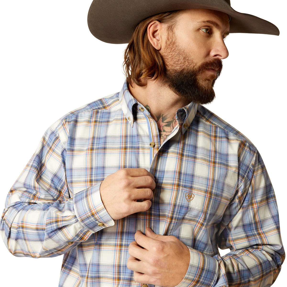 Ariat Men's Pro Series Tristen Classic Fit Long Sleeve Shirt - Blue