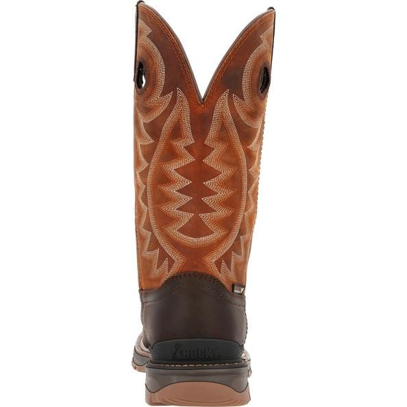**Rocky Men's Carbon 6 Waterproof Pull On Western Boots - Brown