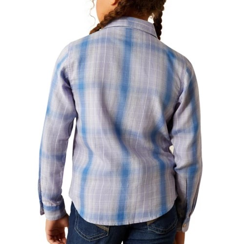 Ariat Girl's Anna Snap Long Sleeve Shirt - Sweet Lavender Plaid