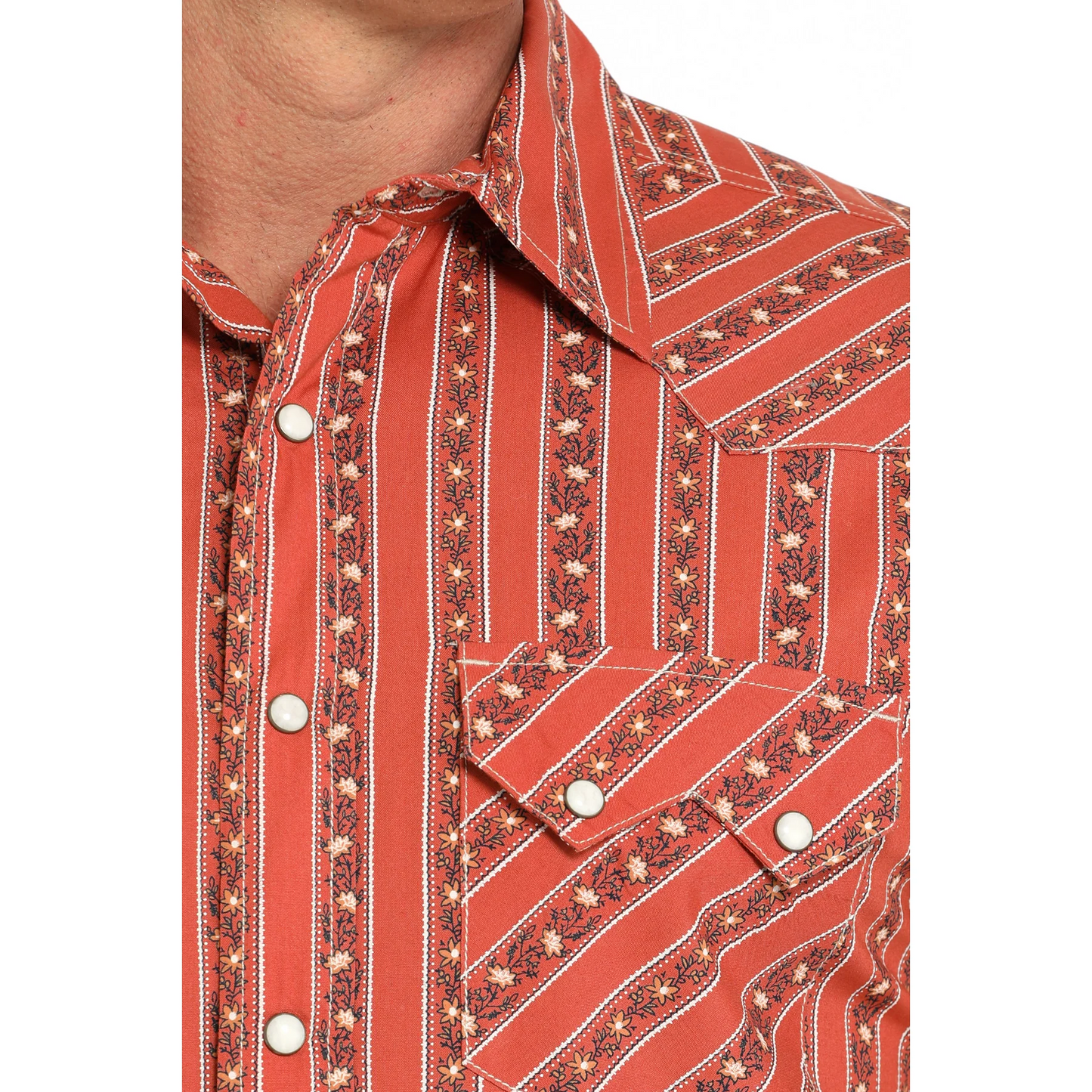 Cinch Long Sleeve Modern Fit Men's Shirt - Orange