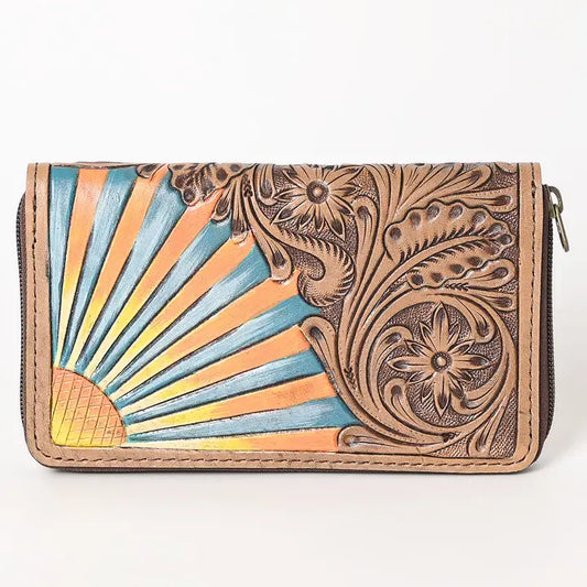 American Darling Olay Wallet -Leather With Hand Carving