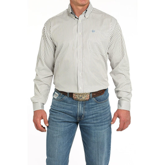 Cinch Men's Long Sleeve Stripe Shirt 725 - Cream