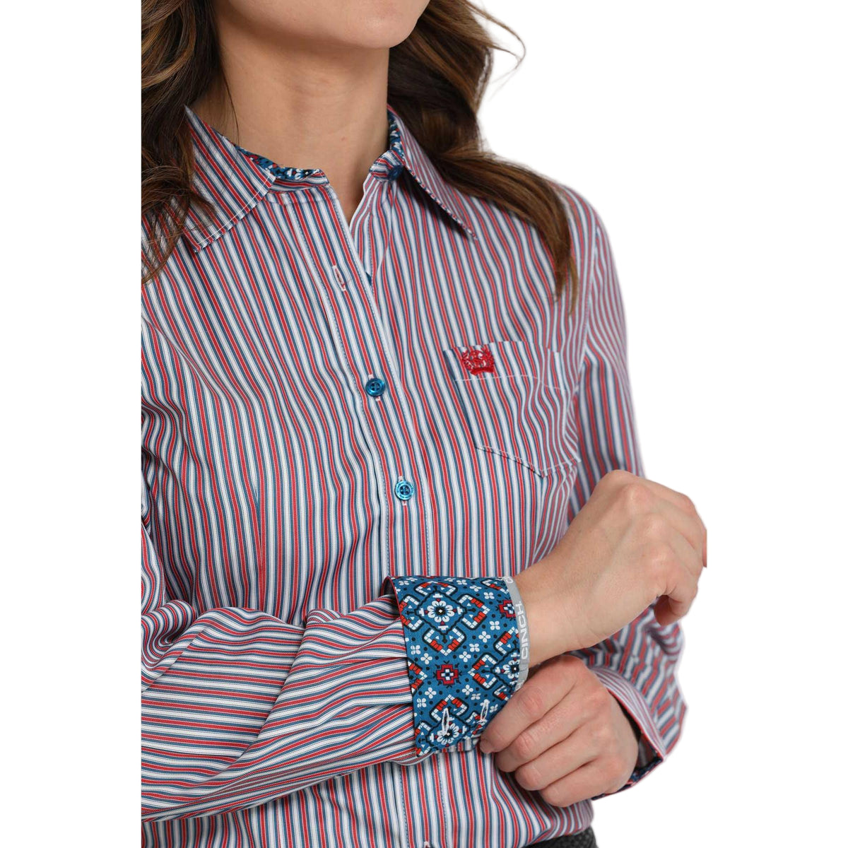 Cinch Women's Long Sleeve Shirt 725- Stripe - Irvine Tack & Western Wear
