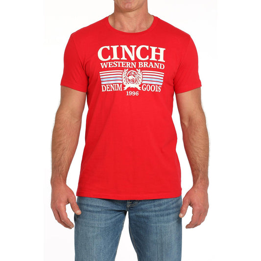 Cinch Men's Short Sleeve Tee Shirt 725  - Red