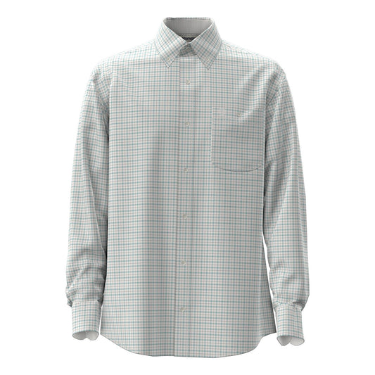 Wrangler Men's Wrangler George Strait Collection 1 Pocket LS Shirt - White/Nile Blue
