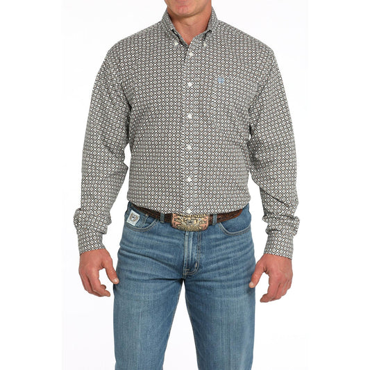 Cinch Men's Print Long Sleeve Print Shirt 725 - Cream