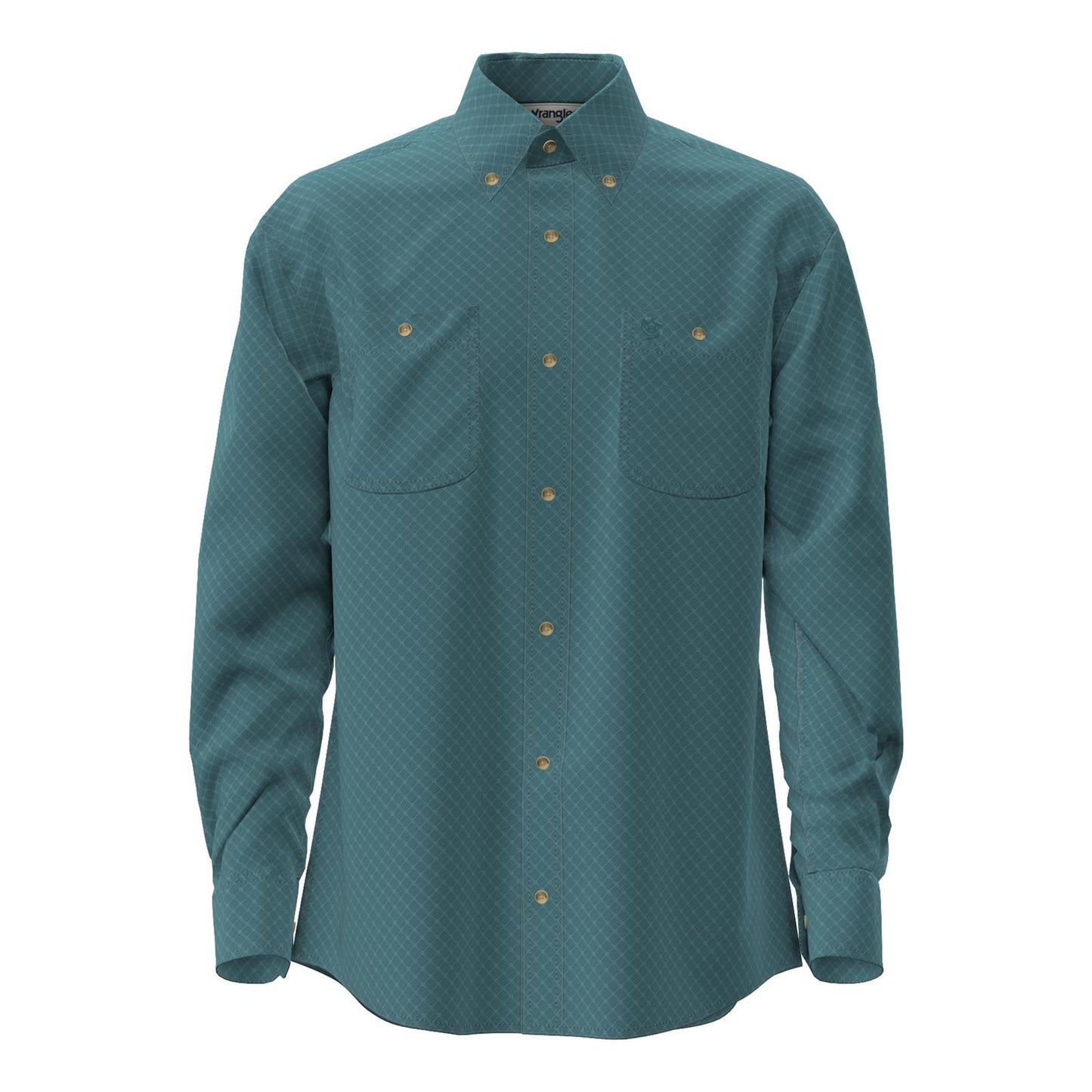 Wrangler Men's Wrangler George Strait Collection 2 Pocket LS Shirt - Nile Blue