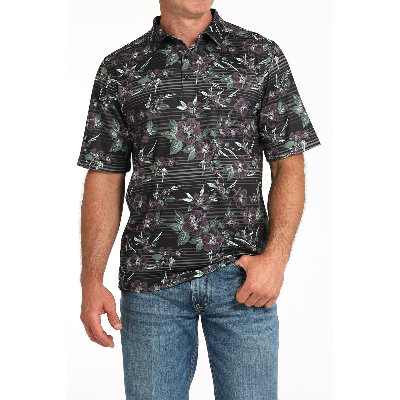 Cinch Men's Short Sleeve  Arenaflex Polo Shirt - Black