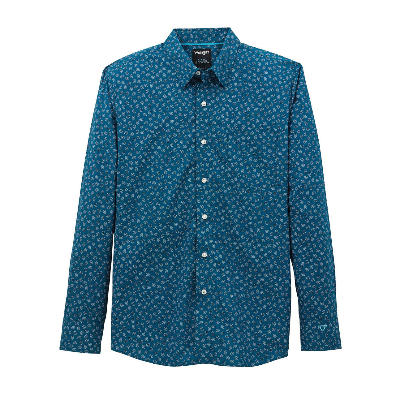 Wrangler Men's Wrangler X Cody Johnson Classic Fit Long Sleeve  Shirt - Ink Blue Pattern