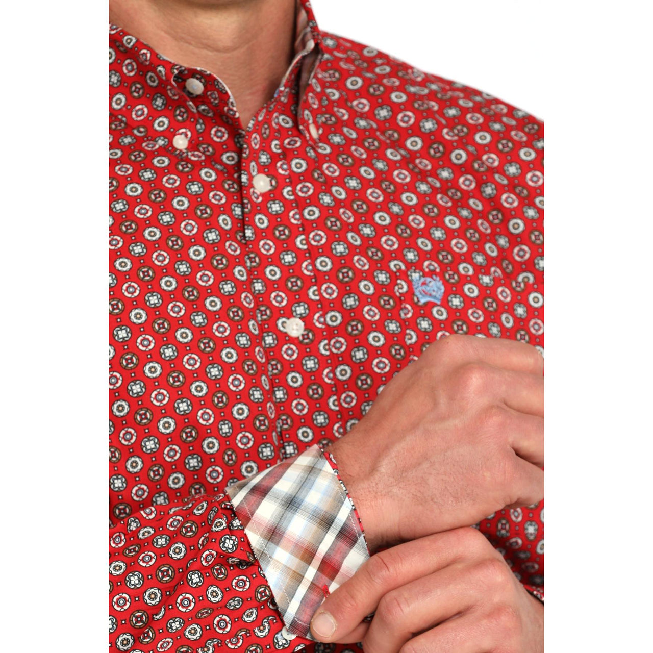 Cinch Men's Print Long Sleeve Print Shirt 725 - Red