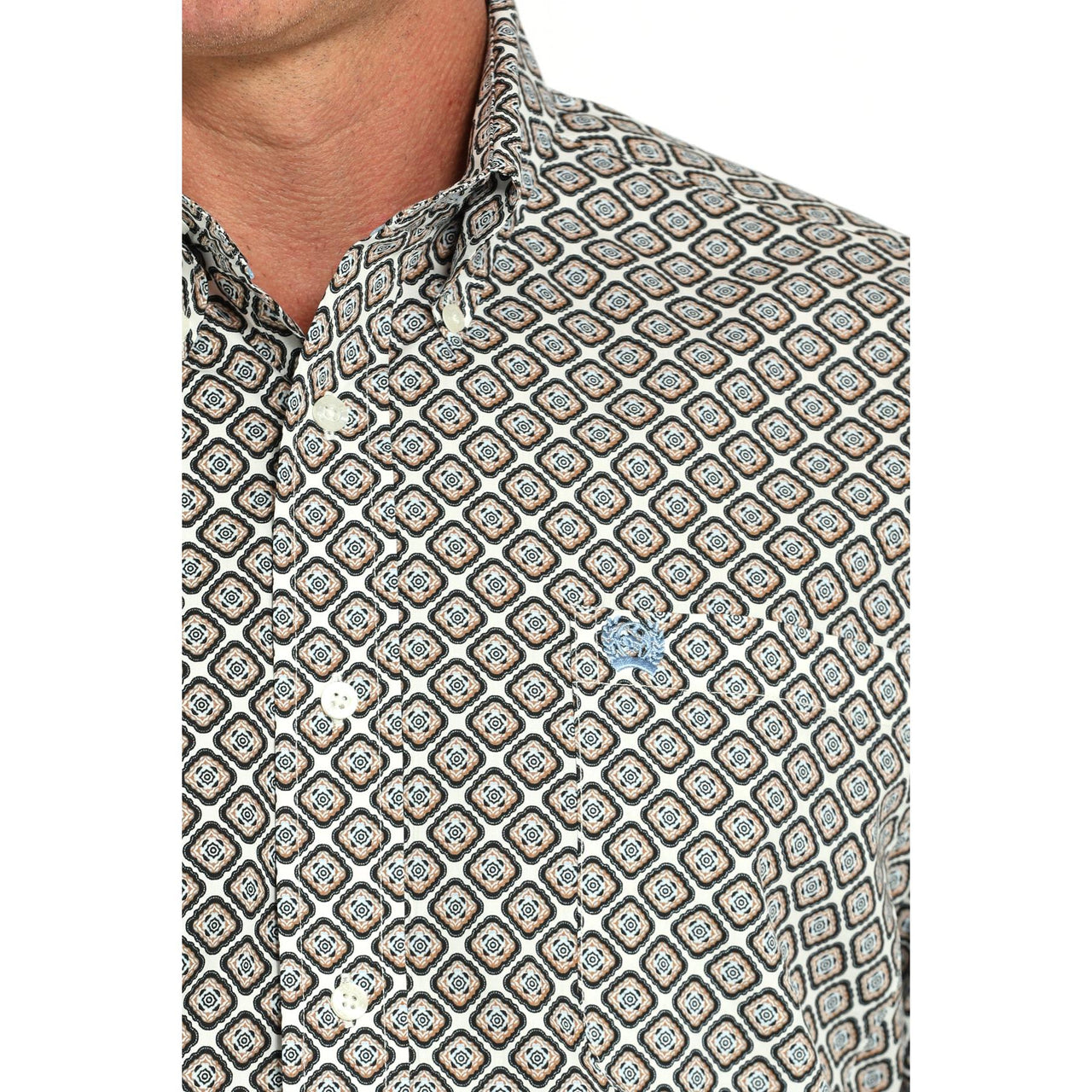 Cinch Men's Print Long Sleeve Print Shirt 725 - Cream