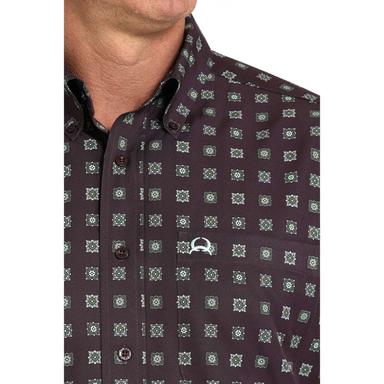 Cinch Men's Long Sleeve Print Arenaflex Shirt 725 - Purple
