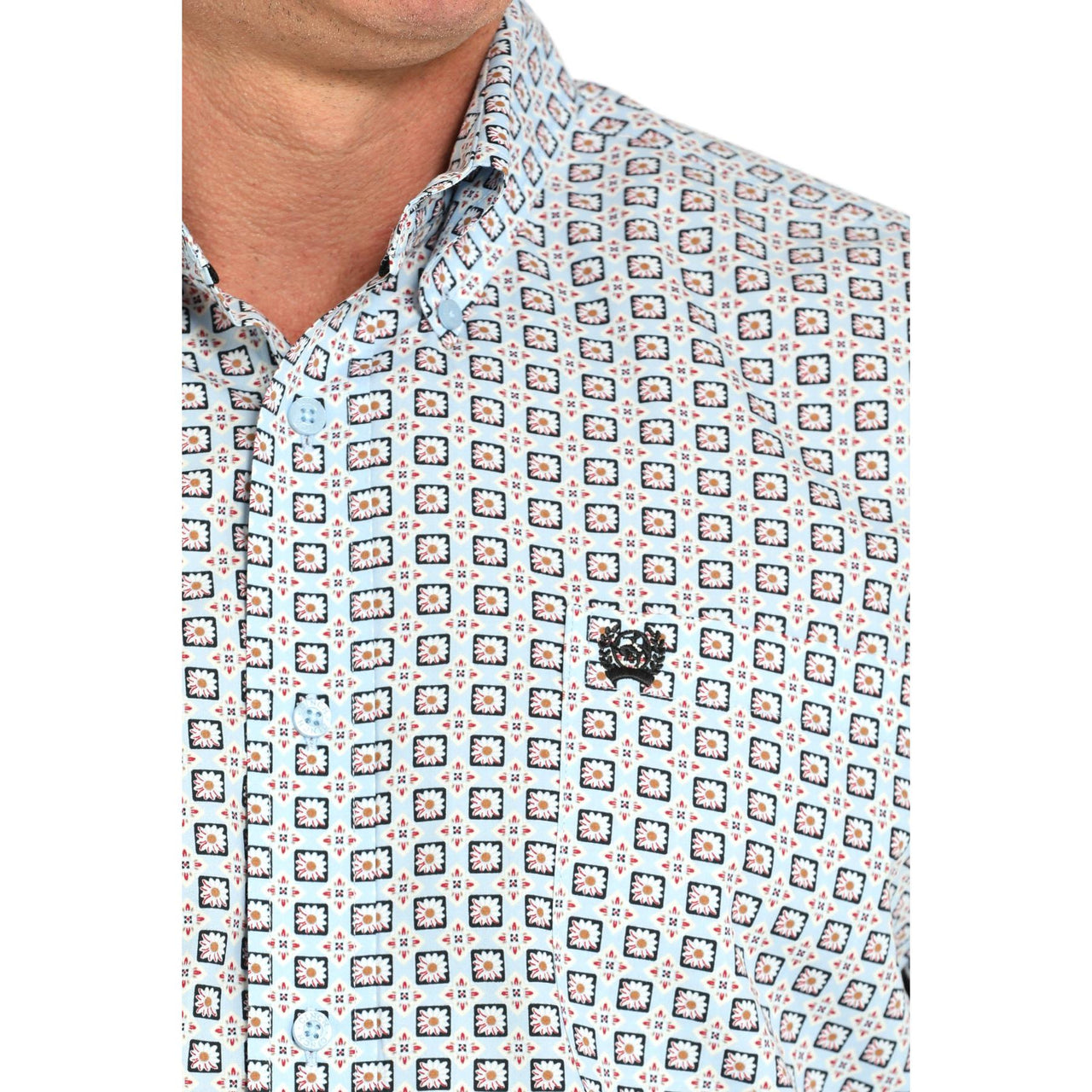 Cinch Men's Print Long Sleeve Print Shirt 725 - Light Blue
