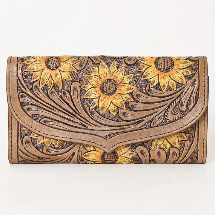 American Darling Leather Harness Skirting with Hand Carving Ladies Bag