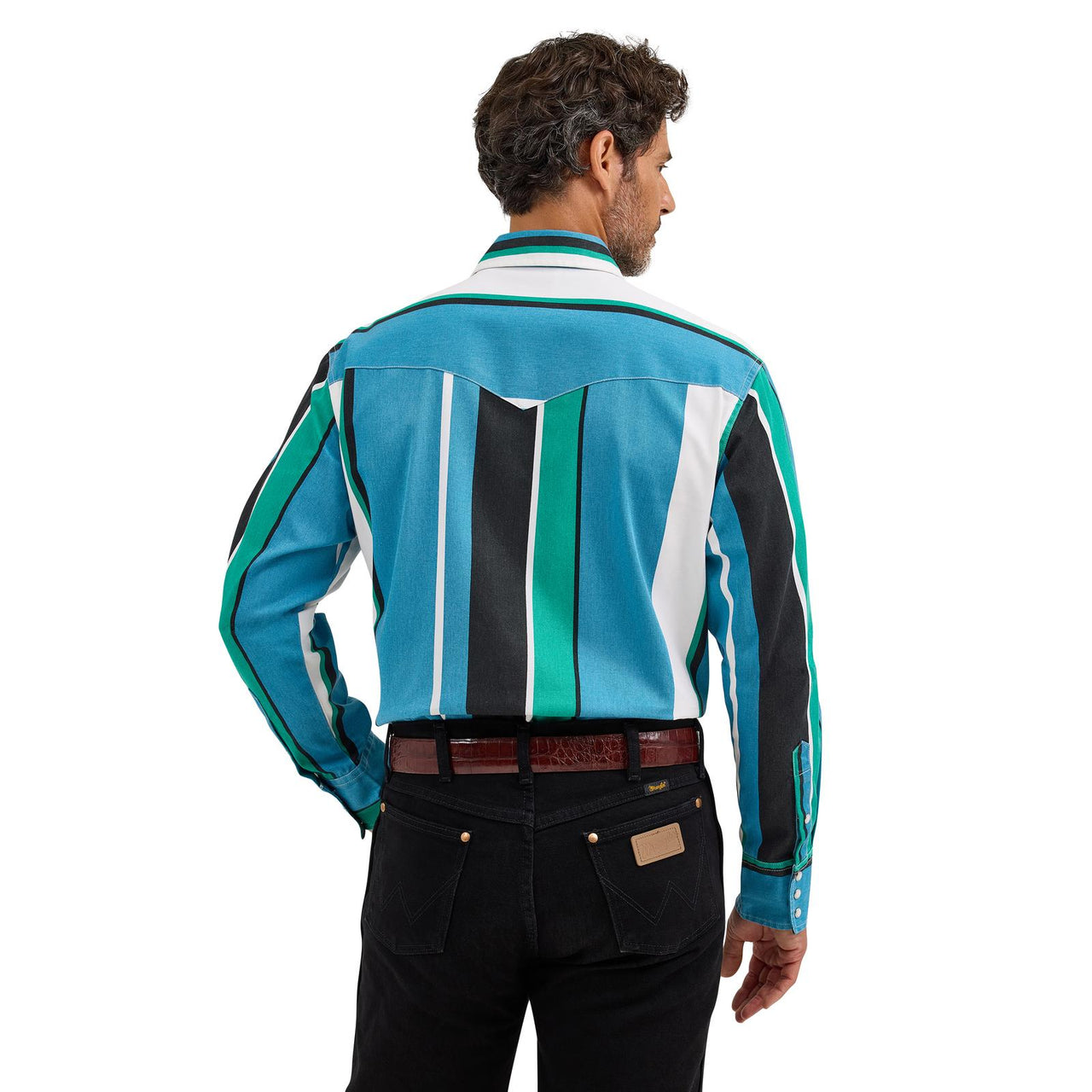 Wrangler Men's Wrangler Vintage Inspired Classic Fit LS Shirt - Blue Multi Stripe