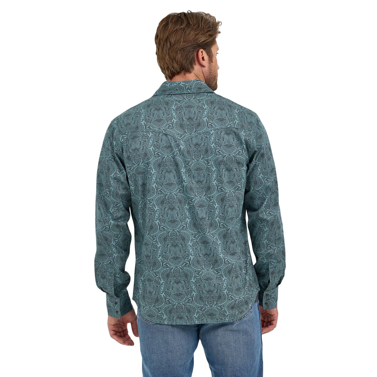 Wrangler Men's Wrangler Retro Modern Fit Premium Long Sleeve Shirt - Pine/Black