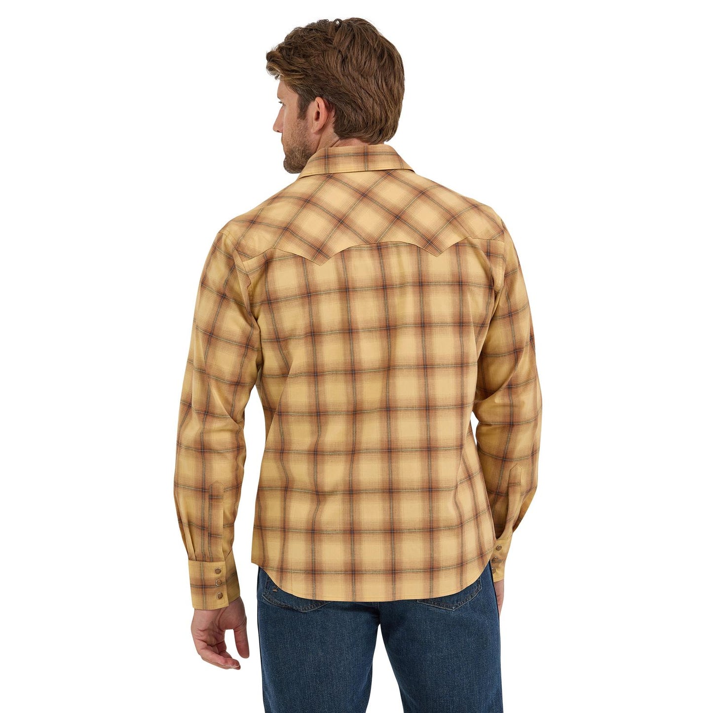 Wrangler Men's Wrangler Retro Modern Fit Long Sleeve Shirt - Curry