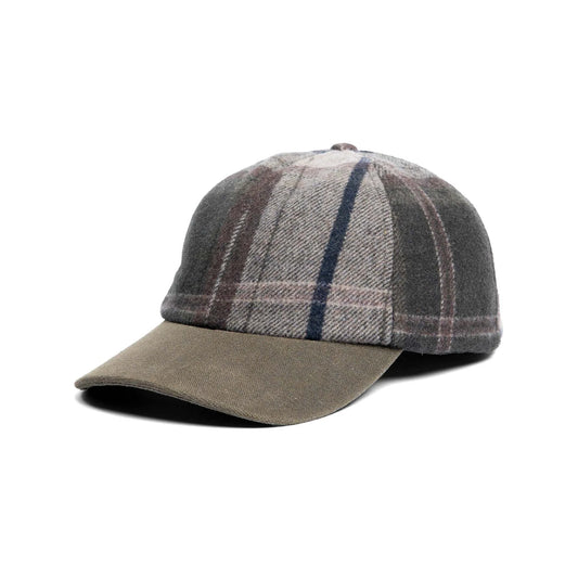 Crown Cap Woodland Plaid Ballcap with Dropdown Earband Hat  - Brown