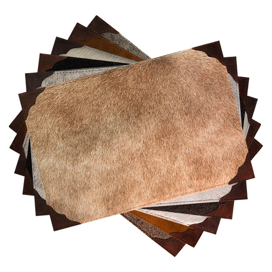 D2W Trading Plain Placemat with Leather Corners
