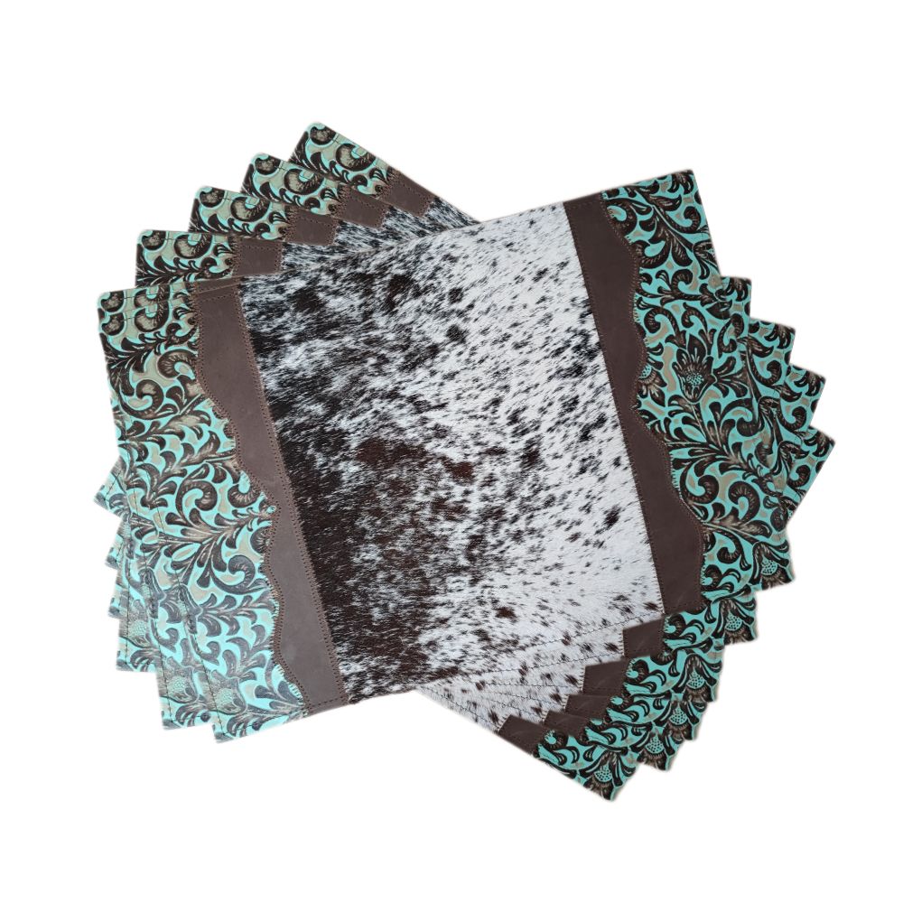 D2W Trading Floral Western Soul Placemat- Turquoise
