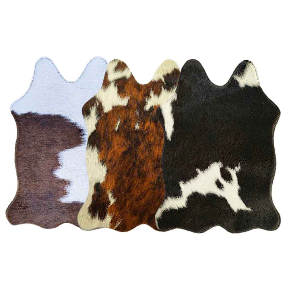 D2W Trading Cowhide Shape Placemat- Assorted Colors - Irvine Tack & Western Wear