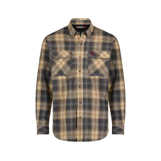 Wrangler Men's RIGGS Foreman Flannel Plaid Long Sleeve Workwear Shirt - Asphalt Plaid