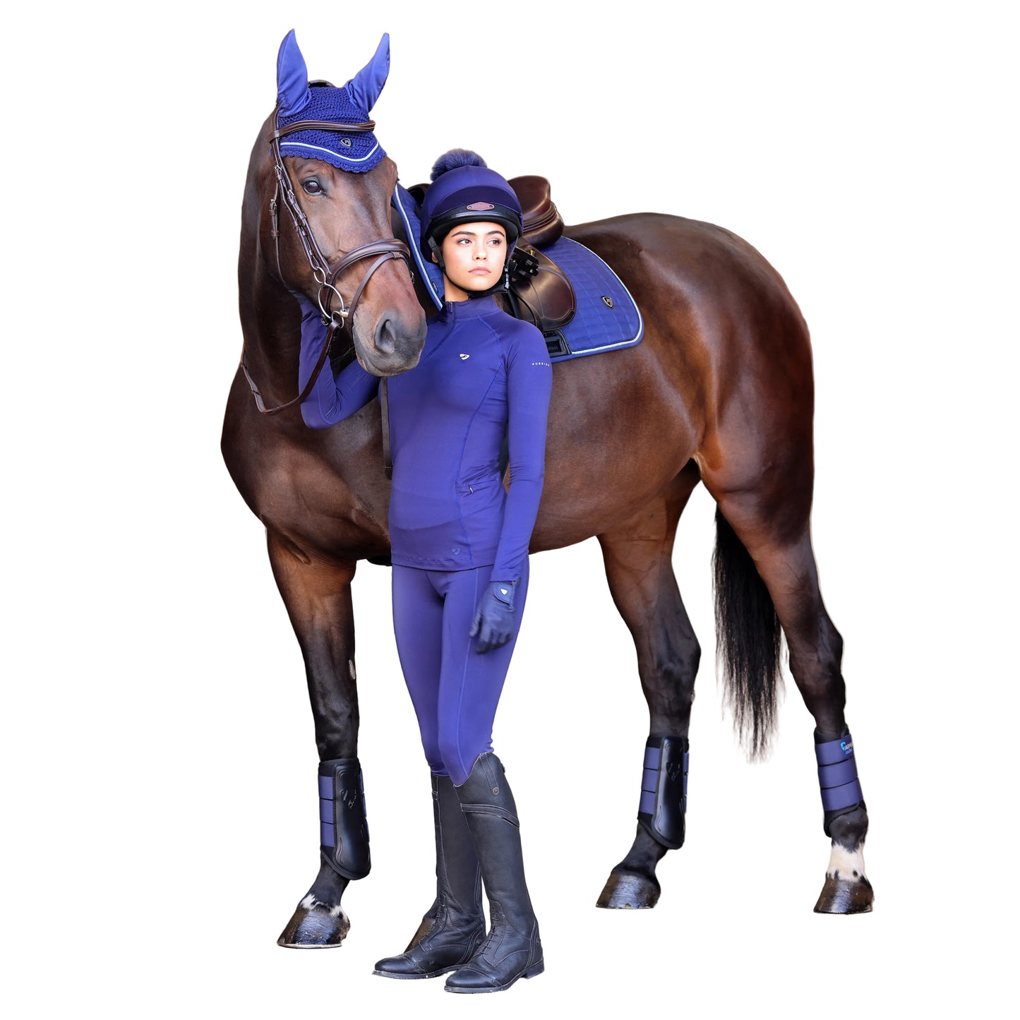 Shires Aubrion Sculpt Riding Tights - Navy