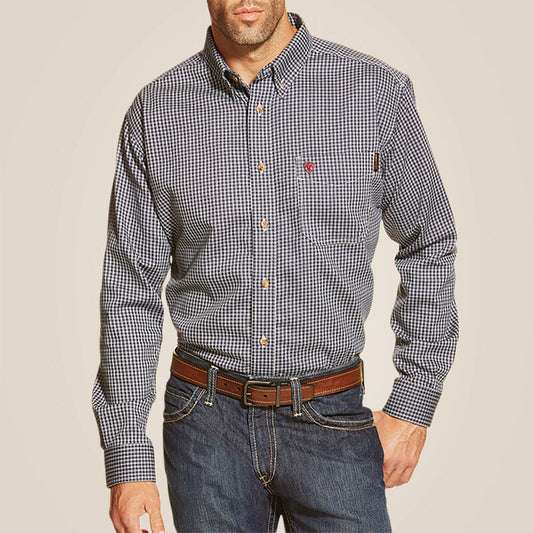 Ariat Men's Fire Resistant Basic Work Shirt - Blue Multi