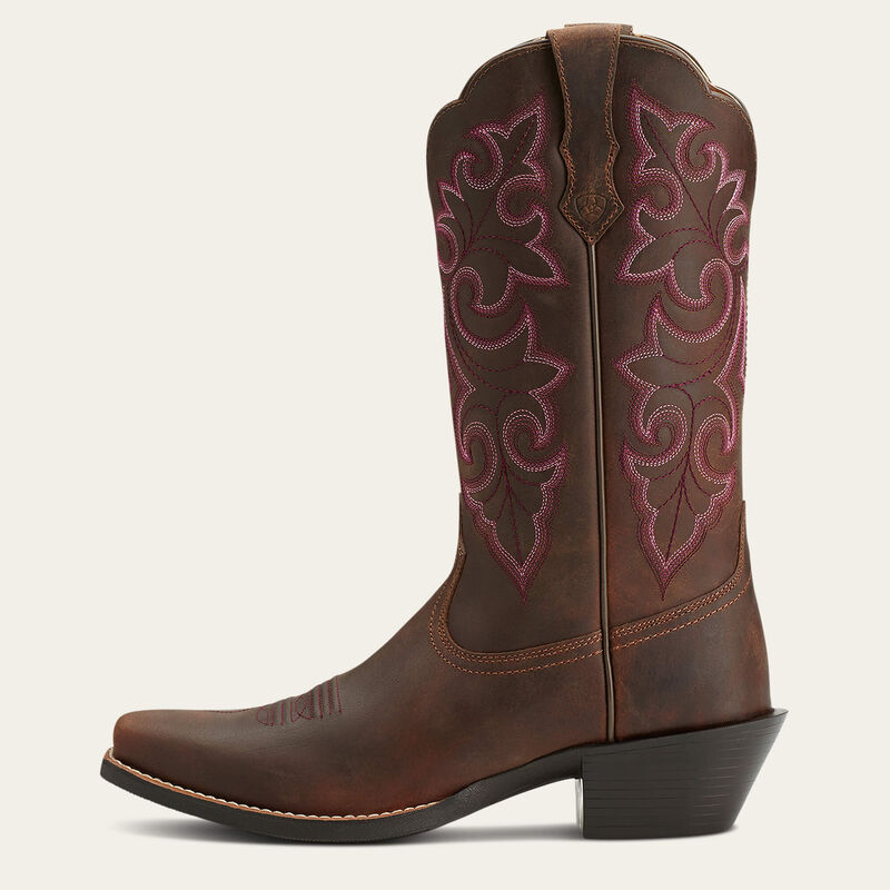 Ariat Women's Round Up Square Toe Western Boots - Powder Brown - Irvine Tack & Western Wear