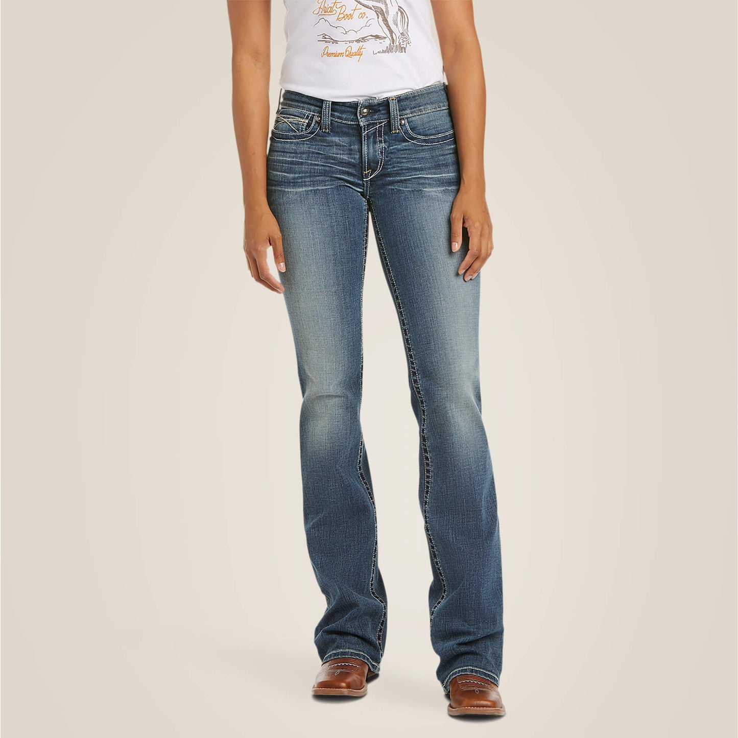 Ariat R.E.A.L Whipstitch Women's Jeans - Rainstorm
